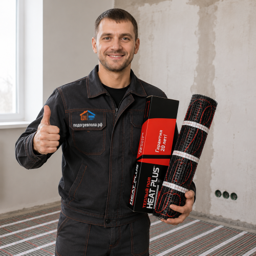 Теплый пол Нагревательный мат Heat Plus 2,0 кв.м