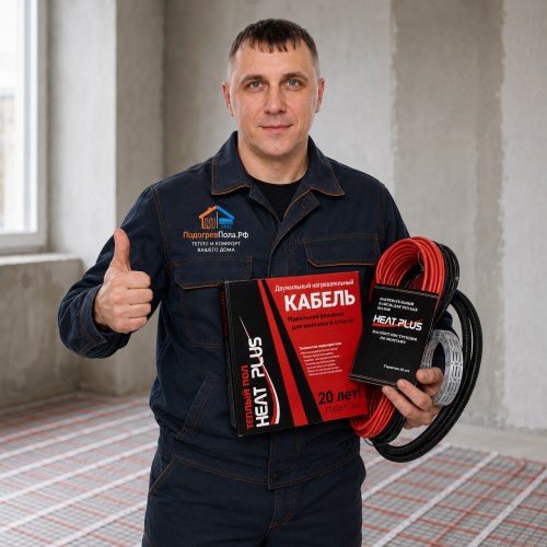 Теплый пол греющий кабель Heat Plus 42м. (850 Вт)