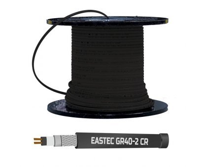 Греющий кабель саморегулирующийся для обогрева кровли и водостоков (с защитным экраном) EASTEC GR 40-2 CR, 40 Вт/пог м