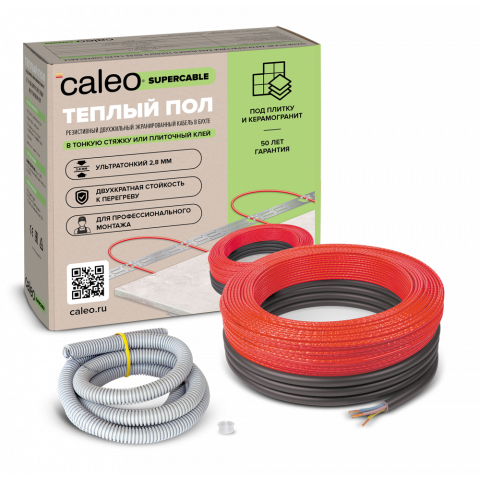 Нагревательная секция для теплого пола CALEO SUPERCABLE 18W-30, 2.7-4.2 м2