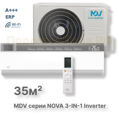 Инверторная сплит-система MDV серия NOVA 3-IN-1 MDSAH-09HRFN8/MDOAH-09HFN8