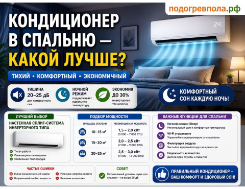 Кондиционер в спальню: какой выбрать для тихой и комфортной работы