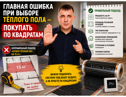Главная ошибка при выборе тёплого пола — покупать по квадратам