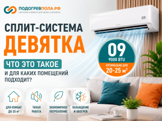 Что такое сплит-система девятка и для каких помещений она подходит