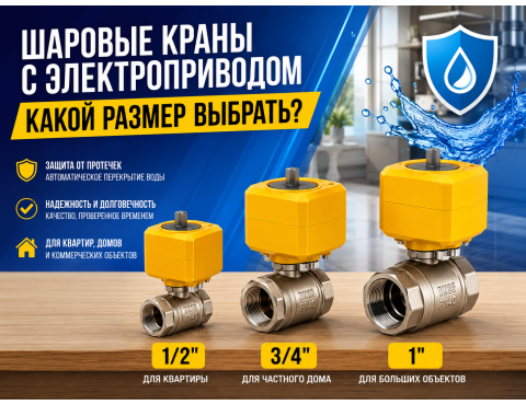 Шаровые краны с электроприводом: какой размер выбрать — 1/2”, 3/4” или 1”?