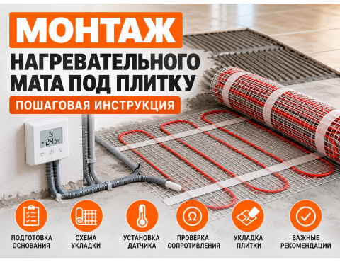 Монтаж нагревательного мата под плитку: пошаговая инструкция
