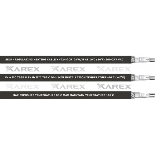 XAREX XHT 24-2 CR (24 Вт/м) Взрывозащищенный греющий саморегулирующийся кабель, пог.м.