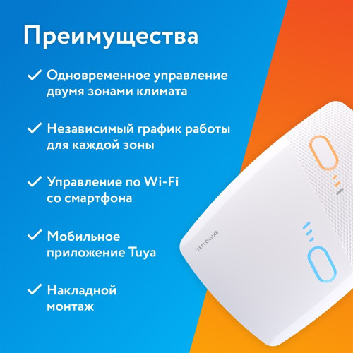 Терморегулятор двухзонный Теплолюкс BiZone Wi-Fi программируемый